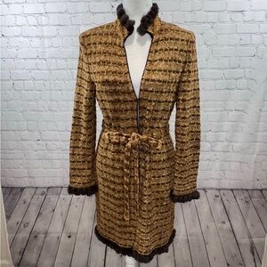 VTG St. John Sport Brown Textured Long Cardigan L